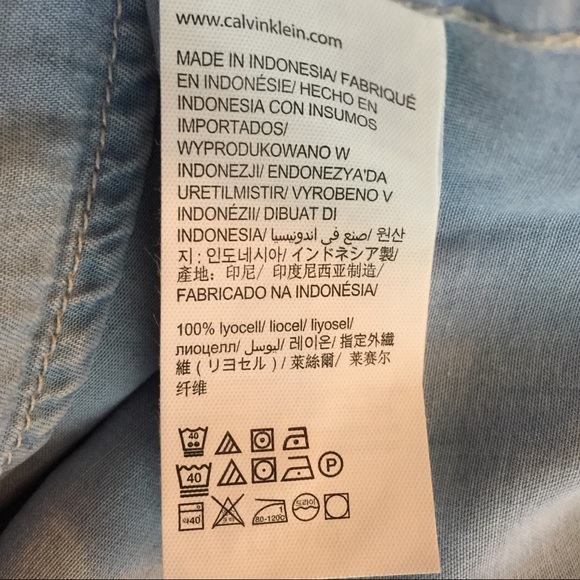 NWT Calvin Klein Jeans Chambray Shirt Dress Sz XS - Picture 6 of 7